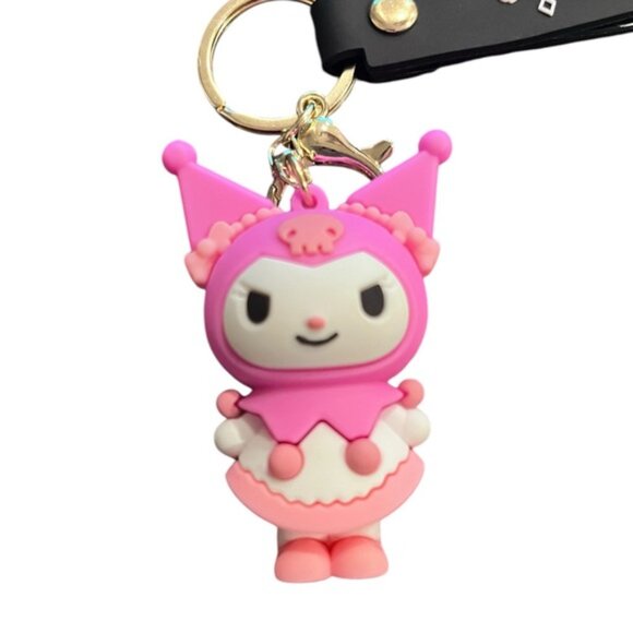 KUROMI Jester  Keychain Bag Charm with black strap. - Picture 3 of 3